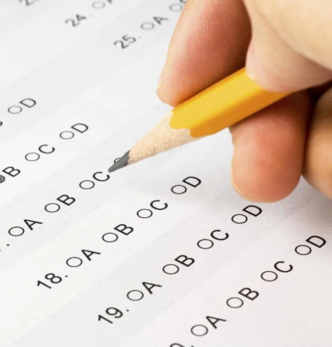 Vyplňování testového dotazníku při psychologickém vyšetření